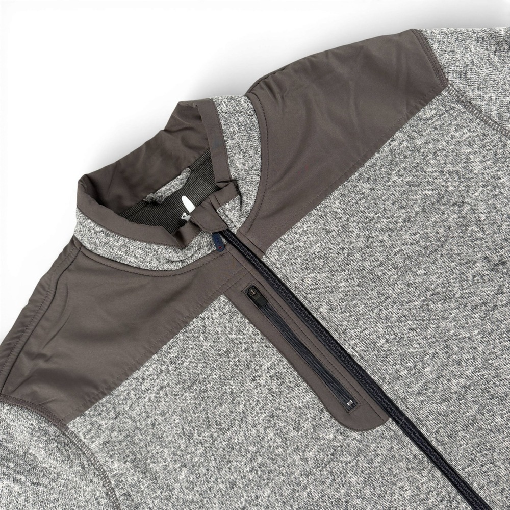 Johnnie-O Jacket Mens XXL Gray Full Zip Arlo Fleece Mock Neck Golf‎ Performance